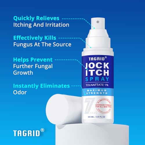 TAGRID Jock Itch Spray: Maximun Strength Jock Itch Treatment fot Itch Skin Relief - Antifungal Anti Itch Spray for Men Women Skin (3.5 Fl Oz (Pack of 1)) 3.5 Fl Oz (Pack of 1)