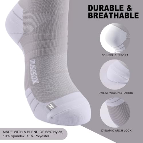 Compression Socks for Women and Men,15-20 mmHg Support(3 Pairs) Medium A03-black/White/Gray