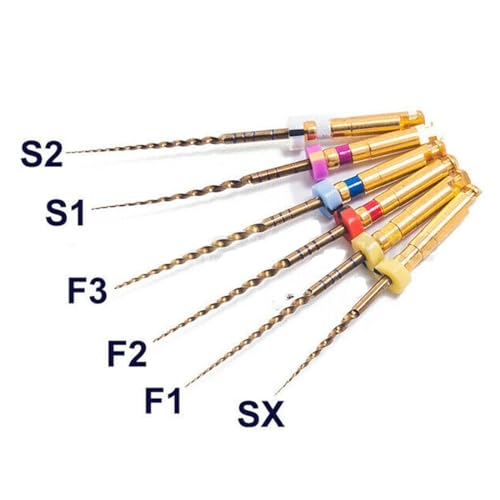 Easyinsmile X-Pro Gold Rotary Files 6PCS Dental Endodontic Niti Root Canal Files (25MM Assorted) 25MM Assorted