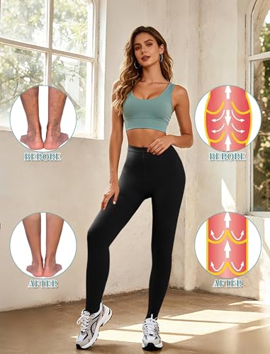 Medical Compression Tights for Women 20-30mmhg,Compression Stocking L Black+Beige
