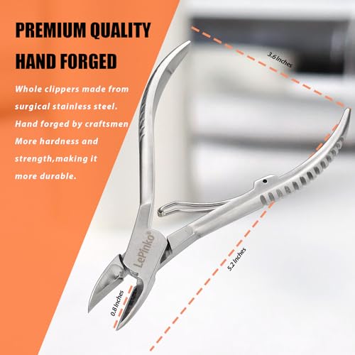 LePinko Podiatrist Toenail Clippers, Thick and Ingrown Nails Clippers, 1PCS 1 piece