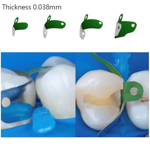 100Pcs Dental Matrix Bands with Non Stick Coated,Dental Metal Sectional Contoured Orthodontic Molar Bands for Tooth Repair, Protect Adjacent (100Pcs 4.5mm) 100Pcs 4.5mm