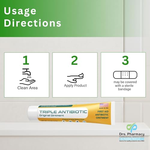 Triple Antibiotic First Aid Ointment – Soothing Skin Support for Minor Wound Care, 0.5 oz, Made in USA