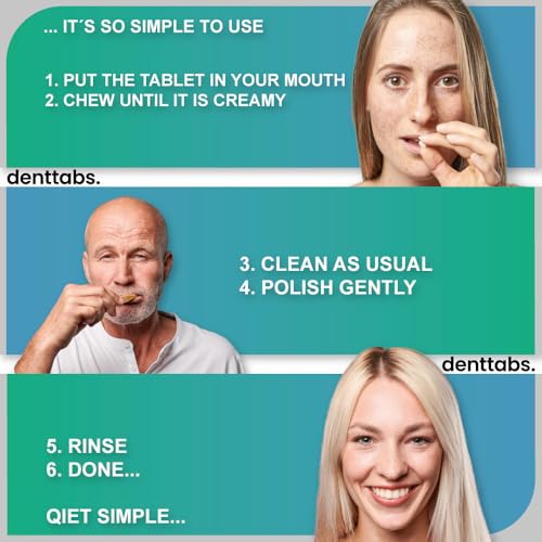 DENTTABS Stevia - Mint Tooth Cleaning Tablets Fluoride freeindividual pack1 x 125 Pieces)