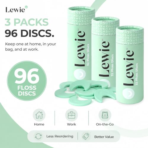 Lewie Dental Floss Discs - Portable Eco-Friendly System - 96ct 96 Count