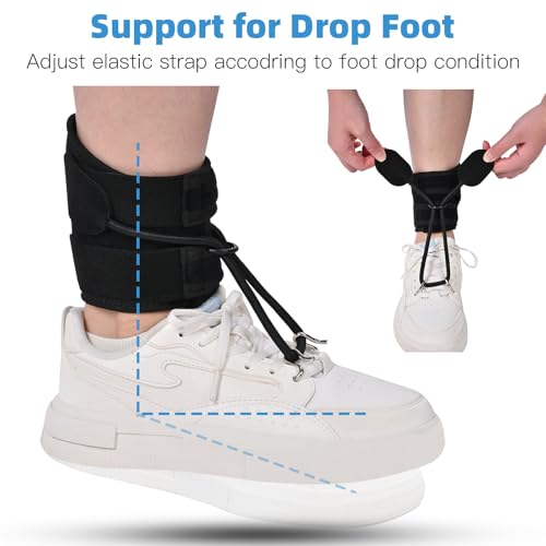 Tenbon Adjustable AFO Foot Drop Brace for Walking with Shoes, Socks, Or Barefoot Dorsiflexion Assist, Day & Night Use, Fits Left or Right Foot (Unisex, All-Day Wearable) S Day+Night (1 PACK)