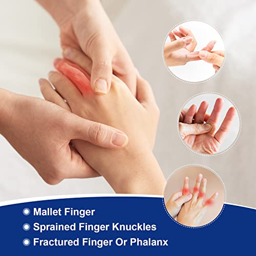 Promifun Finger Braces, 2 Pack Trigger Finger Splints for Straightening, Mallet Finger and Broken Finger, Finger Straighteners Provide Support and Relieve Pain - Black