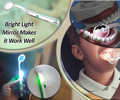 Dental Mirror for Teeth with LED Light – Dentist Mirror for inside Mouth, Gums & Tongue – Anti-Fog Reusable Mouth Mirror Dental for Home Use, handheld dental mirror by ARSUK – 2 Pack
