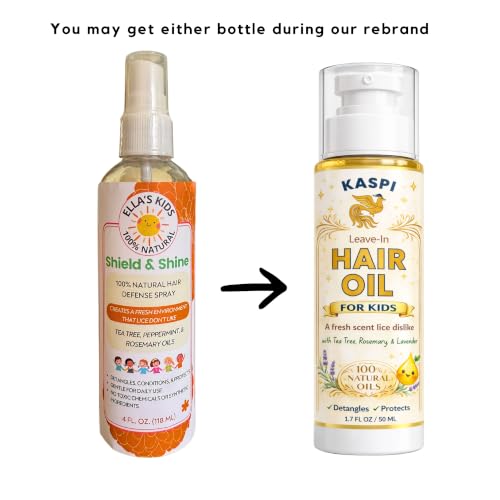 Natural Lice Prevention and Repellent Hair Oil Spray for Kids Hair – Made with Essential Oils, Detangles and Conditions - Tea Tree, Rosemary, and Lavender Oils by Kaspi
