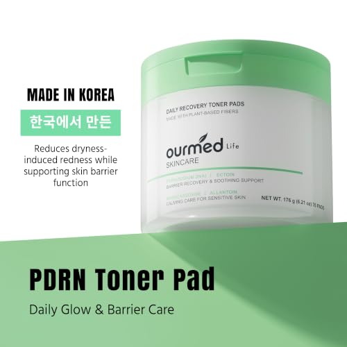 Ourmed life PDRN Soothing Toner Pads, Repair for Sensitive Skin, 70 Pads