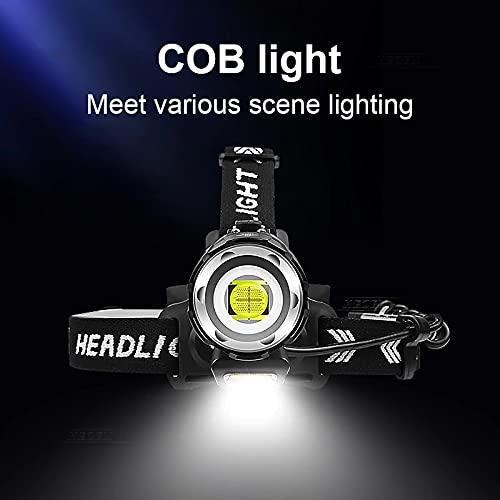 Headlamp USB Rechargeable Super Bright High Lumens,XHP90 LED Headlamps with Power Bank Function Head Torch,Waterproof Zoomable 4 Modes Powerful Headlight for Hunting,Fishing,Camping