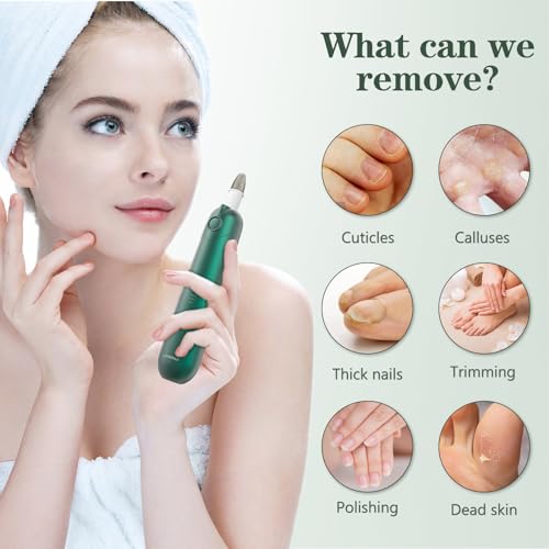 Electric Manicure Pedicure Tool, Rechargeable Electric Nail File Kit, Portable Electric Nail Drill Efile Set for Hand Foot Care Green