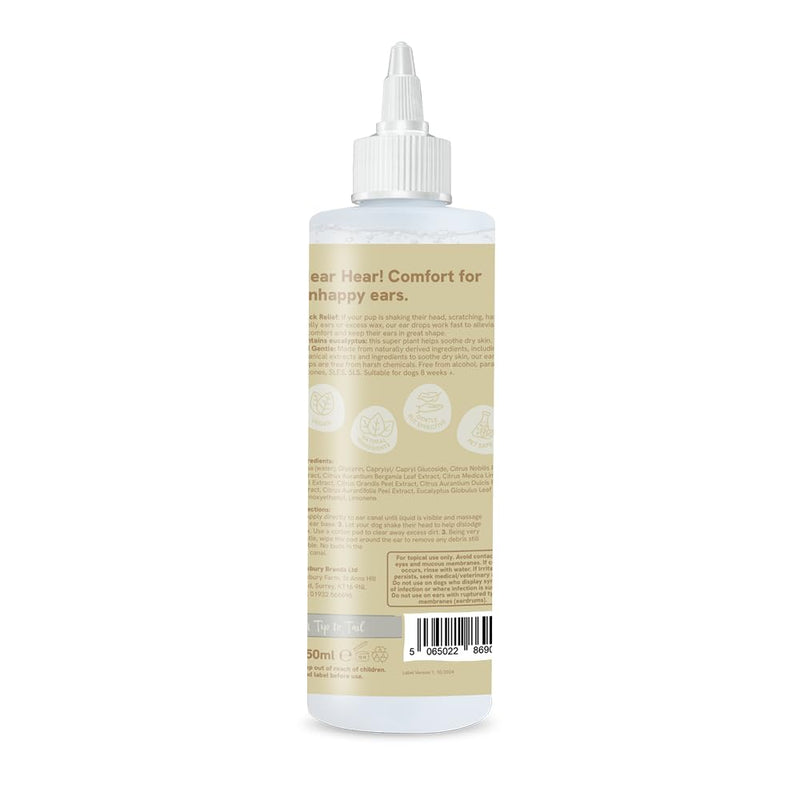 Tip Tail Dog Ear Cleaner - Soothes, Softens and Removes Ear Wax, Reduces Ear Odour, Redness and Irritation, Easy to Use Applicator, Plant-based and Natural Ingredients, with Eucalyptus Oil (250 ml)