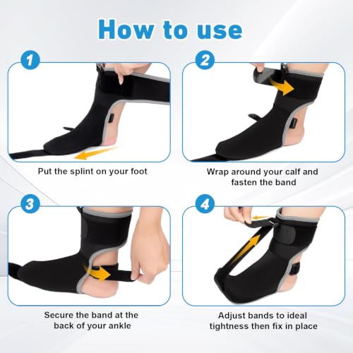 Plantar Fasciitis Night Splint, Sock with Massage Ball (MediumA-Gray) MediumA-Gray