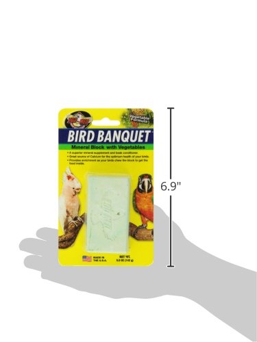 Zoo Med Mineral Block With Vegetables Bird Banquet, 5-Ounce