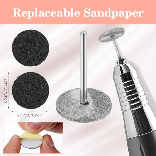 Andibro 2Pcs Sanding Disc Nail Drill Bits,Electric Foot File Hard Skin Remover Discs Emery Carbide Callus Remover Pads Pedicure Sandpapers Replacement Cracked Skin Callus Removal for Manicure Pedicure