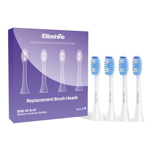 1-Pack Electric Toothbrush and its 4-Pack Replacement Brush Heads with Medium-Hard Bristles Bundle