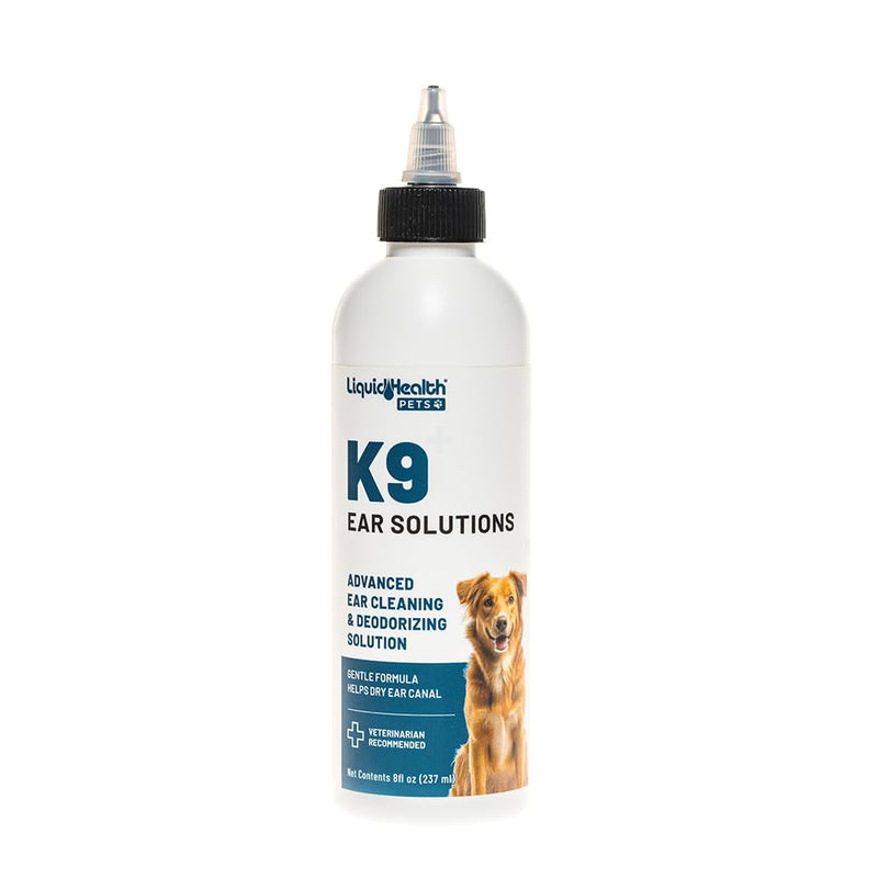 LIQUIDHEALTH Pets K9 Dog Ear Cleaner Wash Solutions - Infection Cleaning Hygiene Treatment Liquid Drops for Dogs, Canines, Puppies - for Use After Swimming or Bathing - Made in The USA (8 oz, 1Pack) 8 oz - 1 pack
