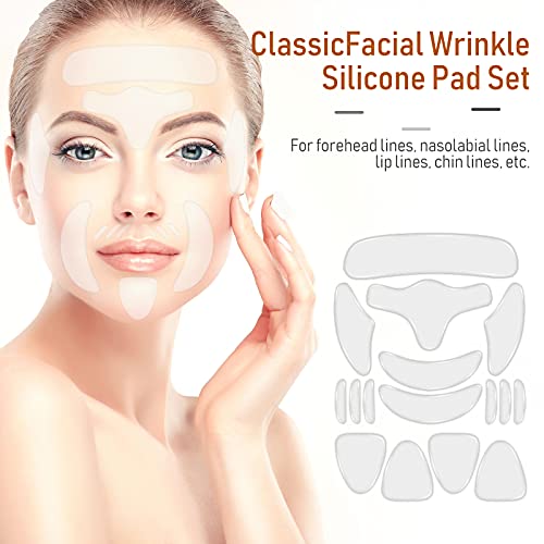 Maitys 32 Pcs Silicone Face Mask & Anti-Wrinkle Patches,Clear, Milk White Clear, Milk White