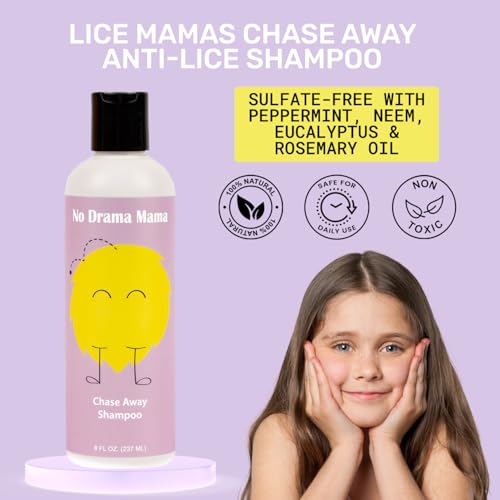 Chase Away Anti-Lice Shampoo, Natural Non-Toxic, All Hair Types