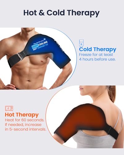 Shoulder Ice Pack Rotator Cuff Cold Therapy, Gel Ice Packs for Injuries Reusable with Long-Lasting Cooling, Thickened Ice Pack for Shoulder, Hot and Cold Pack for Pain Relief, Surgery Recovery Gifts