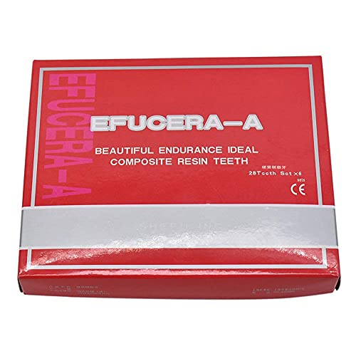 RZJZGZ 168 Pcs Dental Synthetic Resin Tooth Denture Temporary False Teeth 6 Sets False Teeth 23 A2
