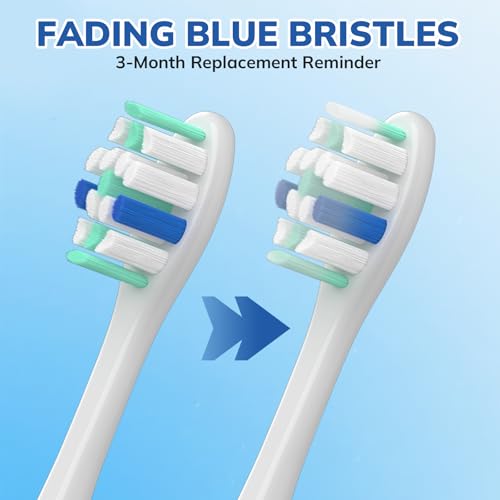 Replacement Toothbrush Heads for Philips Sonicare Replacement Heads, Electric Replacement Brush Head Compatible with Phillips Sonicare Electric Toothbrushes, 16 Pack Black&White 16p Black&white