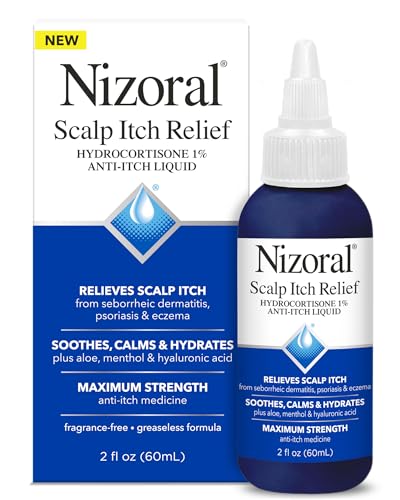 Nizoral Scalp Itch Relief Liquid—Relieves Scalp Itch and Soothes, Calms and Hydrates with Maximum Strength Anti-Itch Medicine (Hydrocortisone 1%), 2 Fl Oz (Pack of 2) 2 Fl Oz (Pack of 2)
