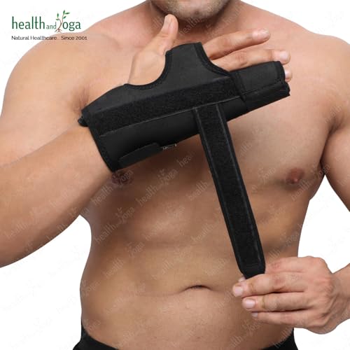 HealthAndYoga™ GuardNHeal Ulnar Gutter Boxer Splint – Must Use for Pinky Finger Splint, Boxer’s Fracture, Ulnar Gutter Wrist Brace, Metacarpal finger splint, Dupuytren's contracture - for Left or Right Hand (Medium) Medium (Pack of 1)