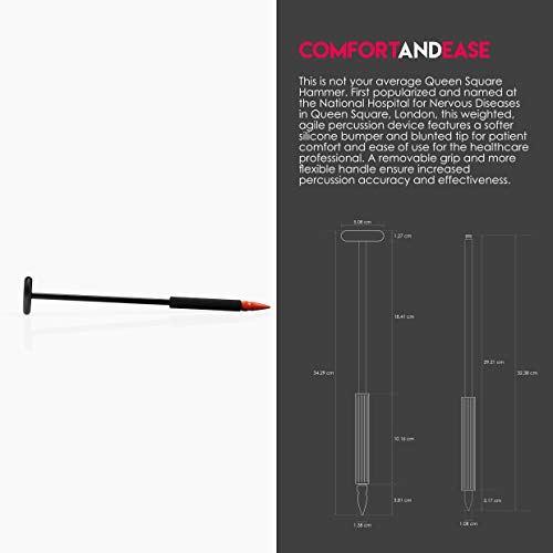 MDF Instruments, Queen Square Neurological Reflex Hammer with Pointed Tip for Superficial Responses - Durable, Professional-Grade - Black (MDF545-11) (Pack of 2) 1 Count (Pack of 2)