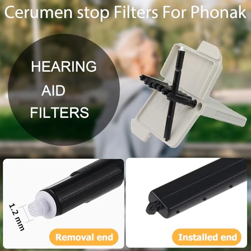 (80 Pcs) Phonak Cerumen Stop Wax Guard Filters for Hearing Aids Resound 10 Packs Cerumen Stop Milky