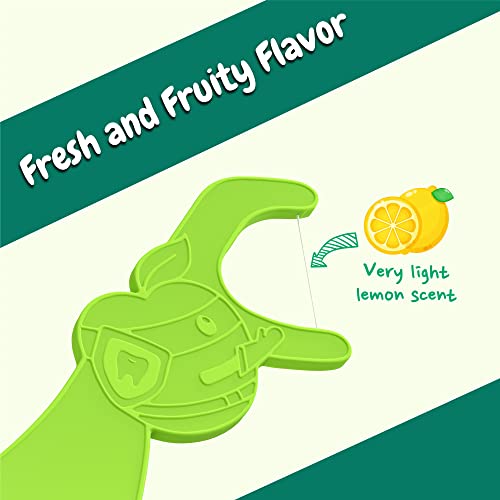 Dr. Ram's Fun Flexi Flossers for Kids - 300 Count Kids Dental Floss - Anti-Ouch Shape with Puzzle and Game - Light Citrus Fruit Scent Kid Floss 300 Foot (Pack of 1)