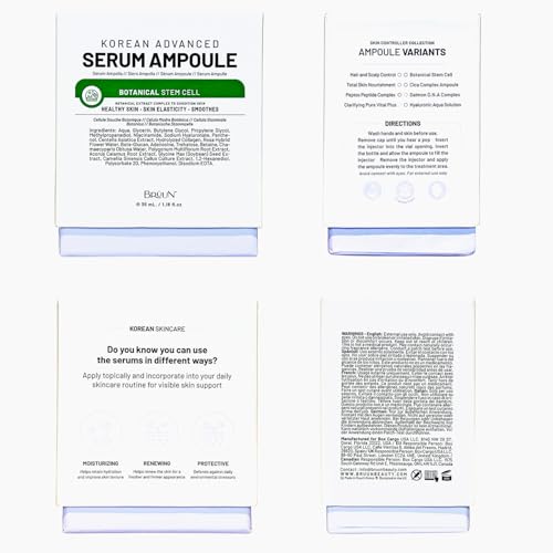 BRÜUN SC - Control Botanical Stem Cell Ampoule - Korean Serum Booster for Face and Body Skin Care Serum 1.18 fl.oz