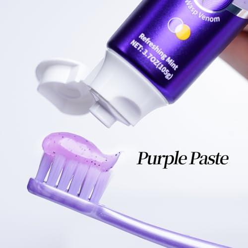 3PCS Purple Whitening Toothpaste -Tone-Up Formula,Stain Remover, Plaque Remover,Appropriate for Sensitive Teeth-150MIN Mint Bubble Mint 1.23 Ounce (Pack of 3)