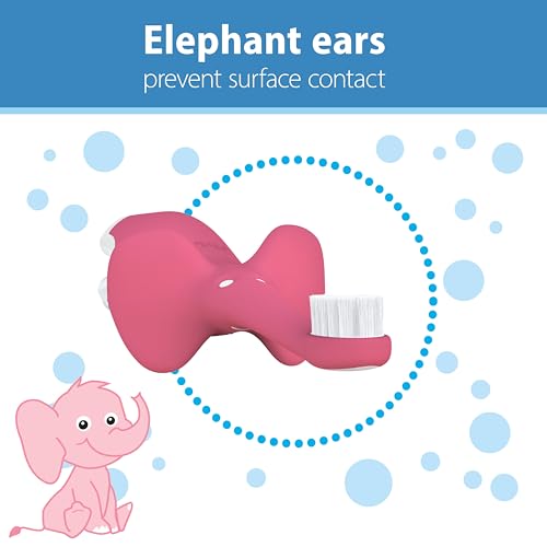 Dr. Brown's Infant-to-Toddler Toothbrush, Elephant, Pink, 0-3 Years, 1 Count (Pack of 12) 1 Count (Pack of 12)