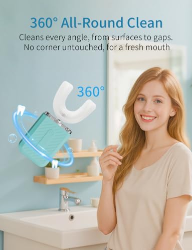 U-Shaped Electric Toothbrush, 4 Modes, 60-Second Clean, ultrasonic Toothbrush with Magnetic Contact Charging