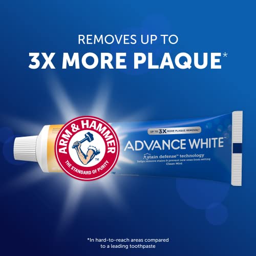 Arm & Hammer Advance White Toothpaste, Clean Mint Flavor, Stain Defense Technology, 6.0oz (4-Pack) & Complete Care Toothpaste, Fresh Mint Flavor, Whole Mouth Protection, 6.0oz (4-Pack)