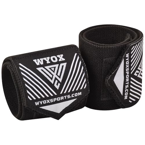 WYOX Ankle Brace & Wrist Wraps Bundle – Compression Ankle Support Sleeve for Sprain, Achilles Tendonitis + Adjustable Wrist Wraps for Weightlifting, Gym, Powerlifting & Sports Training (Unisex)