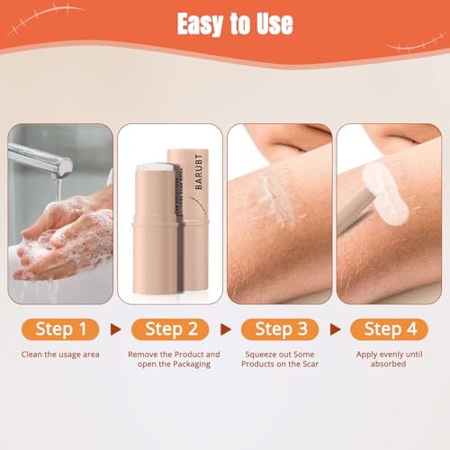 2Pcs Silicone Scar Stick, 60% Scar Solutions for Face and Body Skin, Gentle Ingredients on All Skin Types, Lightweight & Easy to Apply