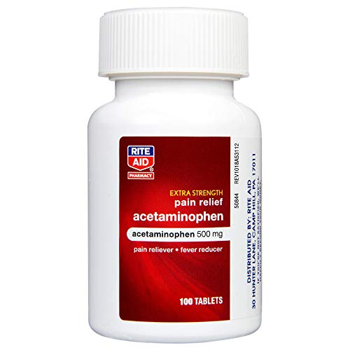 Rite Aid Extra Strength Acetaminophen Easy Tabs Tablets, 500 mg - 100 Count | Pain Reliever & Fever Reducer | Migraine Relief Products | Joint Pain Relief | Muscle Pain Relief | Menstrual Pain Relief