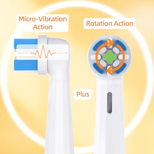 Compatible with Oral-B iO 3/4/5/6/7/8/9/10 Series Ultimate Clean Electric Toothbrush Replacement Brush Heads,for Oral-B iO Electric Toothbrush (16 Pack-Black+White) 16 Pack-black+white