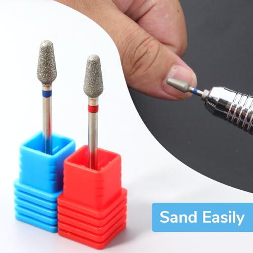QUNZHAO 2Pcs Diamond Nail Drill Bits Carbide Conical Micro Cuticle Remover Bit for Under Nail Dead Skin Cleaning Cuticle Remove Nail Art Design Manicure(03 set) 03 set