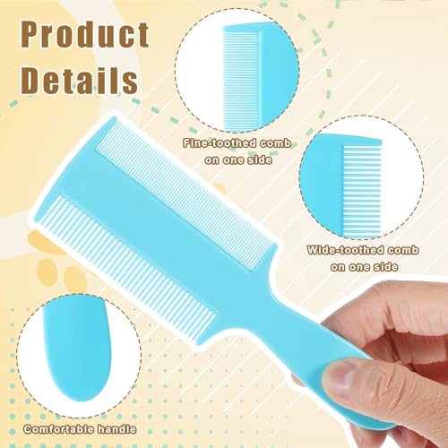 6 Pcs Double Sided Fine Tooth Comb, Lice Flea Removal Comb