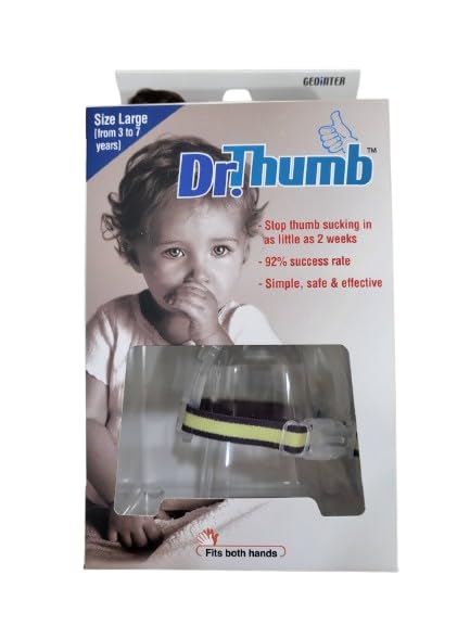 Dr. Thumb Thumb Guard – Stop Thumb Sucking Habit in Kids & Toddlers | Comfortable & Safe Oral Care Solution (Large 3-7 Years)