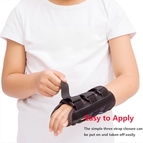 Kids Wrist Brace Fits wrist circumference 4-6.2 inches Pediatric Wrist Splint & Wrist Support for Kids, Adjustable Youth Wrist Brace for Sprains, Strains, Arthritis & Carpal Tunnel Pain Relief - Left & Right Hand (1, Black, Pediatric) 1