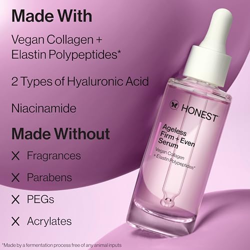 Honest Beauty Ageless Firm and Even Serum, Vegan, Fragrance-Free, 1 fl oz Firming Serum, 1 fl oz