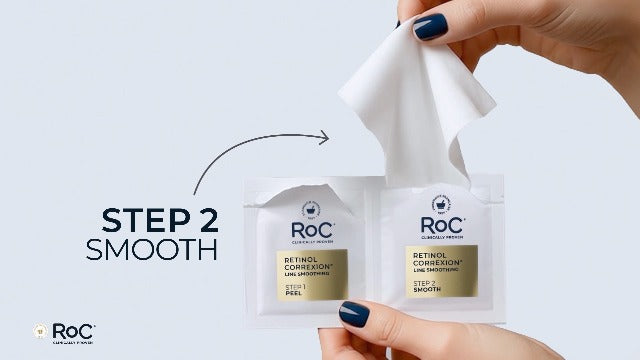RoC Retinol Correxion Line Smoothing 2-Step Peel Pads - 20 Treatments 20 Count (Pack of 1)