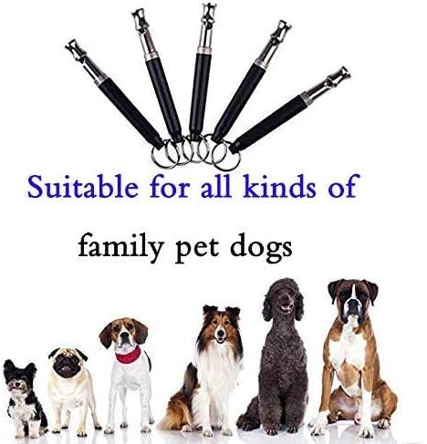 Dog Whistle to Stop Barking, Adjustable Pitch Ultrasonic Training Tool Silent Bark Control for Dogs-2 Free Lanyard Strap with Pack of 2 PCS Pet Whistle (Black) black-2 - BeesActive Australia