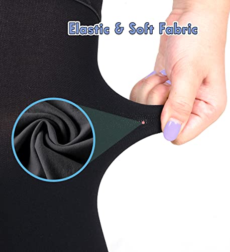 Medical Thigh High Compression Stockings 20-30 mmHg for Women & Men Firm Suppport Circulation with Silicone Dot 2-Footless Black Large