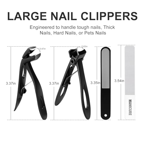 Heavy Duty Toenail Clippers for Thick Toenails - Ergonomically Designed for Seniors & Diabetics with Easy-Grip Handle, Professional Grade Toenail Clipper for Elderly Men Women